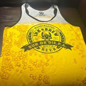 INKnBURN Yellow Beer Graphic Tank Top